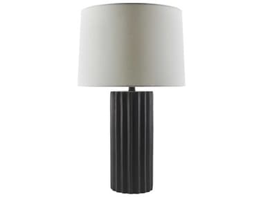 Surya Terza Black White Linen Buffet Lamp SYTRZ002