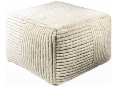 Surya Tunisia Ivory Beige Upholstered Pouf SYTUPF001142424