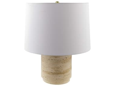 Surya Travera Butter White Linen Brown Table Lamp SYTVR002