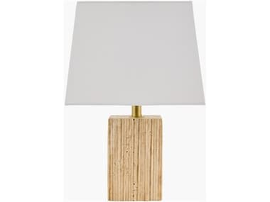 Surya Taboye Brown White Linen Table Lamp SYTYE001