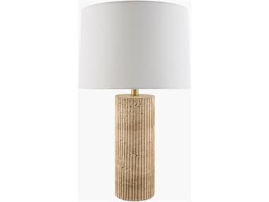 Surya Taboye Brown White Linen Buffet Lamp SYTYE002