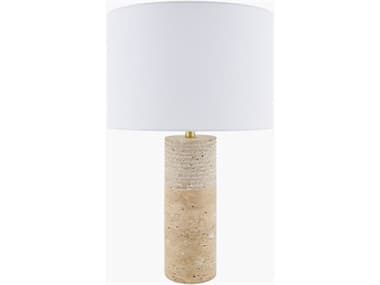 Surya Taboye Brown White Linen Buffet Lamp SYTYE003