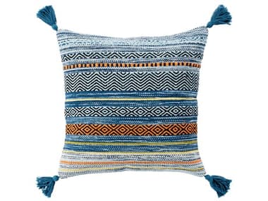 Surya Trenza Blue / Dark Blue / Aqua Pillow SYTZ005