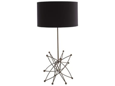 Surya Bud Metallic Brass Black Cotton Buffet Lamp SYUBD001