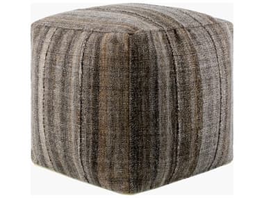 Surya Mudcloth Dark Brown Upholstered Pouf SYUDPF001181818