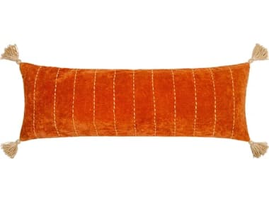 Surya Velvet Kantha Orange 36'' x 13'' Pillow SYVKH001