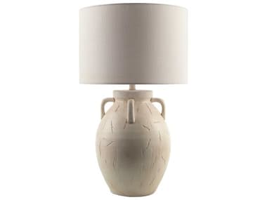 Surya Valmont White Linen Buffet Lamp SYVLM001