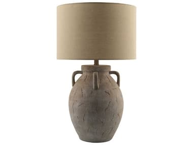 Surya Valmont Gray Wheat Linen Buffet Lamp SYVLM002