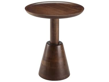 Surya Maeve 18" Round Wood Brown Dark End Table SYVMA001