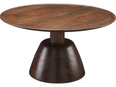 Surya Maeve 33" Round Wood Dark Brown Coffee Table SYVMA002