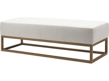 Surya Willis Brown Clear White Upholstered Accent Bench SYWIL001186020