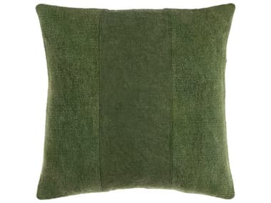 Surya Washed Stripe Medium Green Pillow SYWSS003