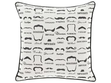 Surya Wax that Stache Black Pillow SYWTS001