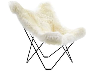 Surya Nizhoni 31" White Fur Accent Chair SYZHO003