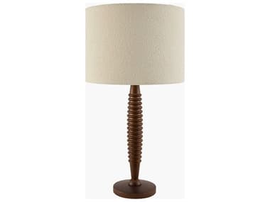 Surya Ziniare Dark Brown Beige Linen Buffet Lamp SYZNI002