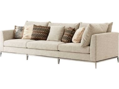 Theodore Alexander Loxely 120" Antique Bronze Fabric Upholstered RAF Corner Sofa TAL10526120