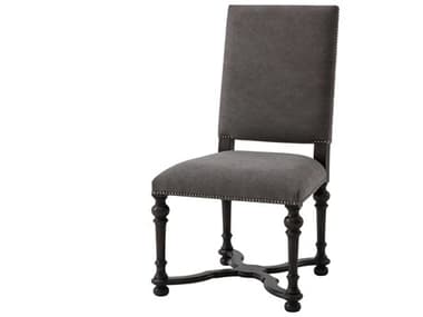 Theodore Alexander Alder Wood Gray Upholstered Side Dining Chair TAL40008981AYM