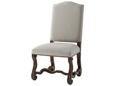 Theodore Alexander Ta Originals Mahogany Wood Brown Fabric Upholstered Side Dining Chair TAL40009101BFH
