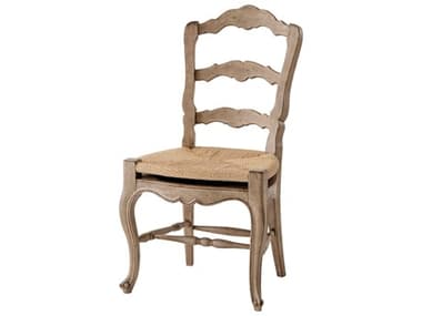 Theodore Alexander Echoes Mahogany Wood White Side Dining Chair TAL4002180