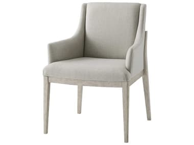 Theodore Alexander Isola Beech Wood Beige Fabric Upholstered Arm Dining Chair TAL41009561BFJ