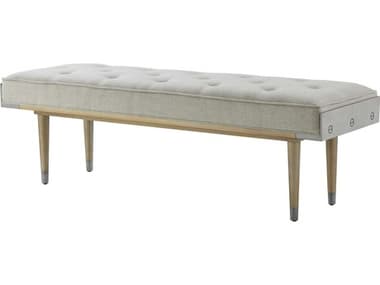 Theodore Alexander Ta Originals 58" Royal Silver Fabric Upholstered Accent Bench TAL44020651BFD