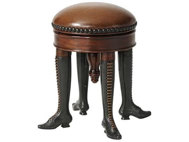 Theodore Alexander Essential 22" Brown Fabric Upholstered Accent Stool TAL44210012AAJ
