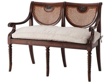 Theodore Alexander Essential 46" Acacia Beige Fabric Upholstered Accent Bench TAL45000361AQP