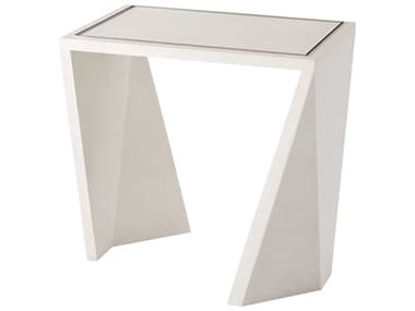 Theodore Alexander Composition 24" Rectangular Steel Ivory Shagreen End Table TAL5034019