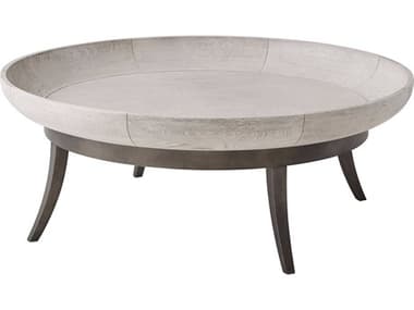 Theodore Alexander Isola 48" Round Wood Matte Tungsten Gowan Coffee Table TAL5112026C119
