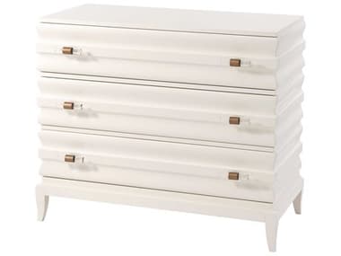Theodore Alexander Composition 42" Wide Pear White Mahogany Wood Accent Lucienne Chest of Drawers TAL6002247