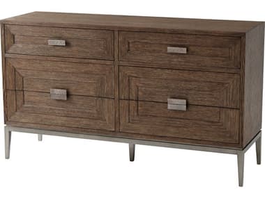 Theodore Alexander Isola 62" Wide 6-Drawers Brown Oak Wood Genevra Double Dresser TAL6005603C118