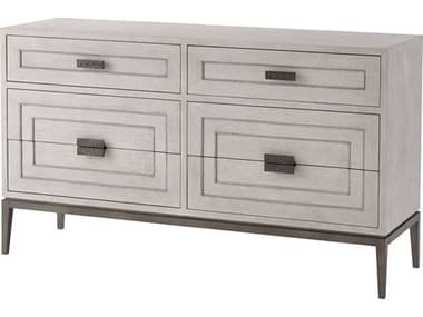 Theodore Alexander Isola 62" Wide 6-Drawers Gray Oak Wood Genevra Double Dresser TAL6005603C119