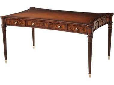 Theodore Alexander The English Cabinet Maker 60" Melton Light Chatham Brown Mahogany Wood Fine Lines in Revolutionary France Writing Desk TAL7105232