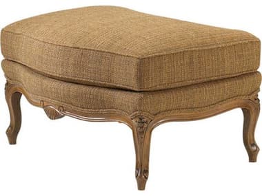 Theodore Alexander Jennet 33" Fruitwood Fabric Upholstered Ottoman TAL782211