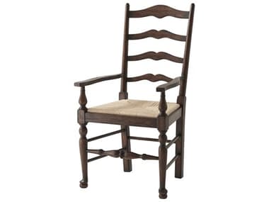 Theodore Alexander Althorp - Victory Oak Wood Brown Arm Dining Chair TALAL41092