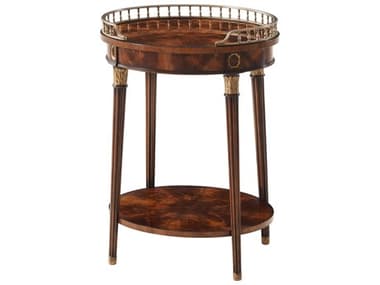 Theodore Alexander Althorp Living History 22" Round Wood Italian Gold Ramsey Mahogany Frederick's End Table TALAL50110