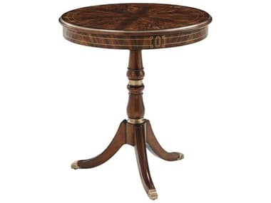 Theodore Alexander Althorp Living History 24" Round Wood Dibdin Crotch South Drawing End Table TALAL50195