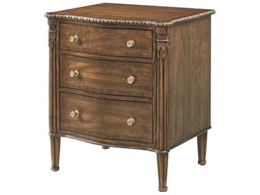 Theodore Alexander Althorp Living History 3-Drawers Brown Cherry Wood Nightstand TALAL60062