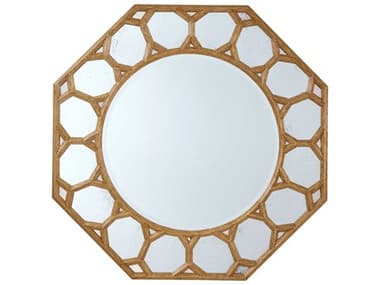 Theodore Alexander Alexa Hampton 44'' Wide Octagon Rustic Gold Esme Wall Mirror TALAXH31002C112