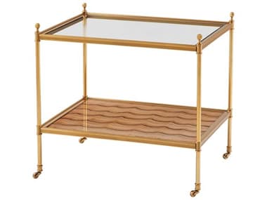 Theodore Alexander Alexa Hampton 26" Rectangular Glass Evie Two Tiered Brass Evie Two Tiered End Table TALAXH50008