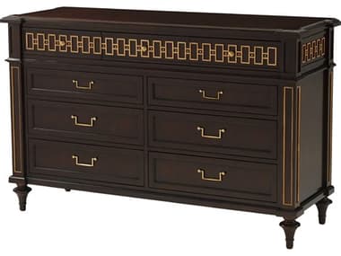 Theodore Alexander Alexa Hampton 57" Wide 6-Drawers Brown Mahogany Wood McCombs Double Dresser TALAXH60002C159