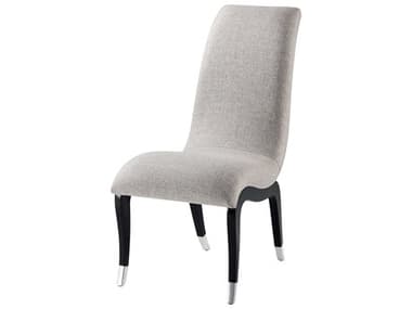 Theodore Alexander Keno Bros. Mahogany Wood Black Upholstered The Osmo Side Dining Chair TALKENO40460BVV