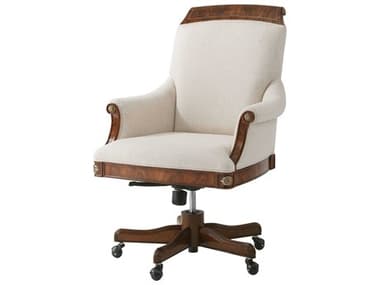 Theodore Alexander Stephen Church White Upholstered Adjustable Austen Executive Desk Chair TALSC420061AWK