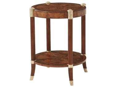 Theodore Alexander Stephen Church 23" Round Wood Brown Cerejeira The Verily End Table TALSC50033