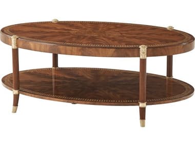 Theodore Alexander The English Cabinet Maker 54" Oval Wood Brown Cerejeira The Verily Cocktail Table TALSC51014