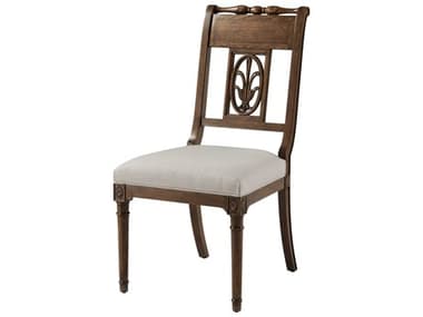 Theodore Alexander Tavel Beech Wood Brown Fabric Upholstered The Iven Side Dining Chair TALTA400011BNR