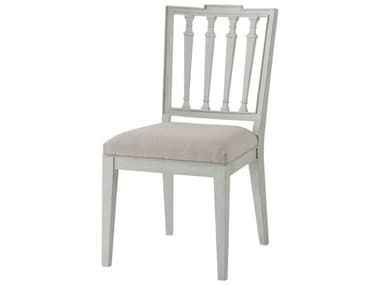 Theodore Alexander Tavel Beech Wood White Fabric Upholstered The Tristan Side Dining Chair TALTA400031BNP