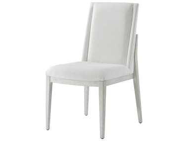 Theodore Alexander Breeze Pine Wood White Fabric Upholstered Side Dining Chair TALTA400141CFY