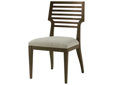 Theodore Alexander Lido Beech Wood Brown Fabric Upholstered Side Dining Chair TALTA400191CIH