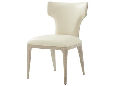 Theodore Alexander Repose Oak Wood Natural Faux Leather Armless Dining Chair TALTA400712BGR
